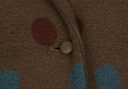 ISSEY SPORT Colorful Dot Knit Long Jacket Brown Size 9