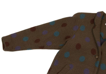 ISSEY SPORT Colorful Dot Knit Long Jacket Brown Size 9