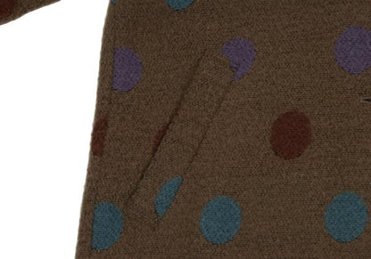 ISSEY SPORT Colorful Dot Knit Long Jacket Brown Size 9