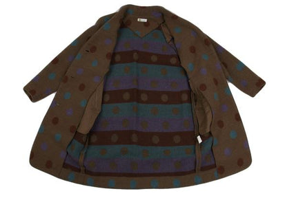 ISSEY SPORT Colorful Dot Knit Long Jacket Brown Size 9