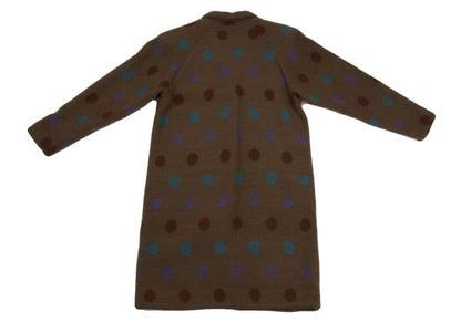 ISSEY SPORT Colorful Dot Knit Long Jacket Brown Size 9