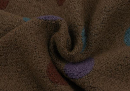 ISSEY SPORT Colorful Dot Knit Long Jacket Brown Size 9