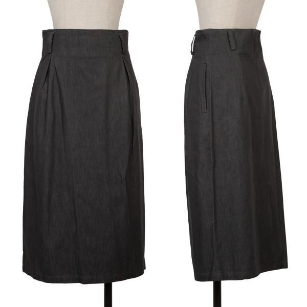 Y's Charcoal Back Slit A-Line Skirt Size S
