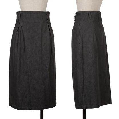 Y's Charcoal Back Slit A-Line Skirt Size S