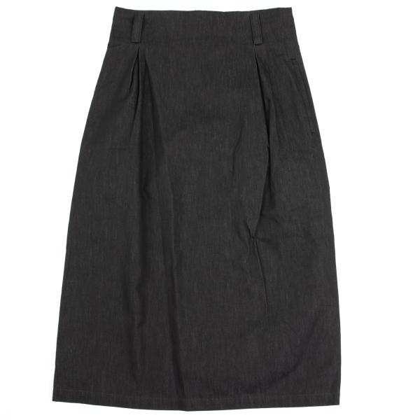 Y's Charcoal Back Slit A-Line Skirt Size S