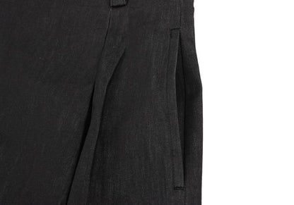 Y's Charcoal Back Slit A-Line Skirt Size S