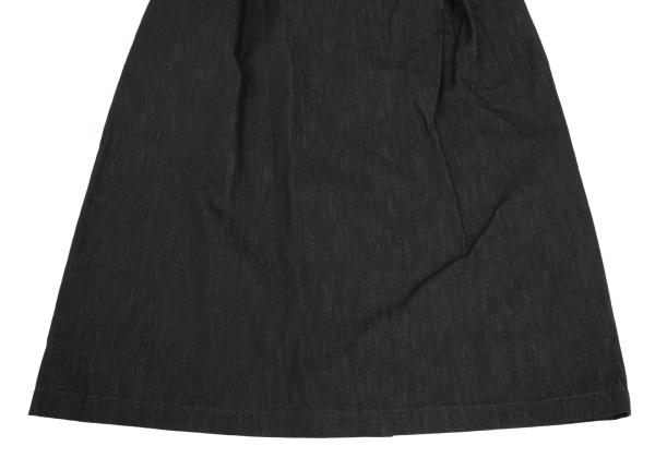 Y's Charcoal Back Slit A-Line Skirt Size S