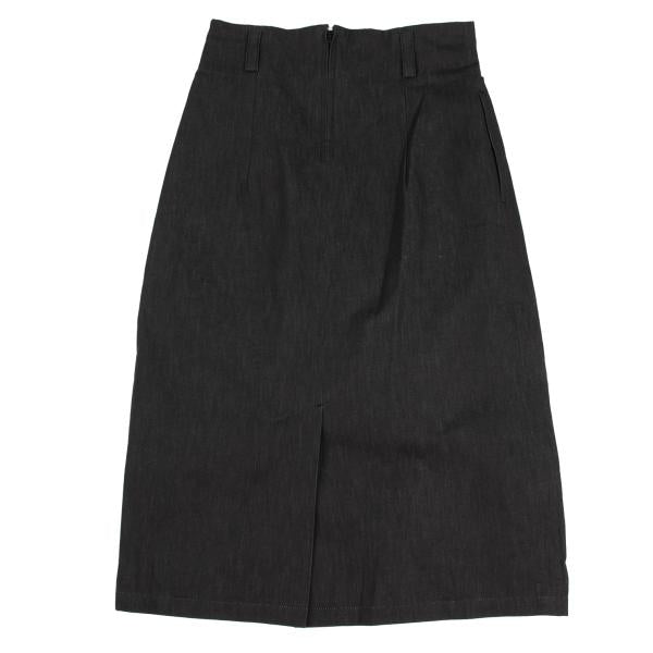 Y's Charcoal Back Slit A-Line Skirt Size S