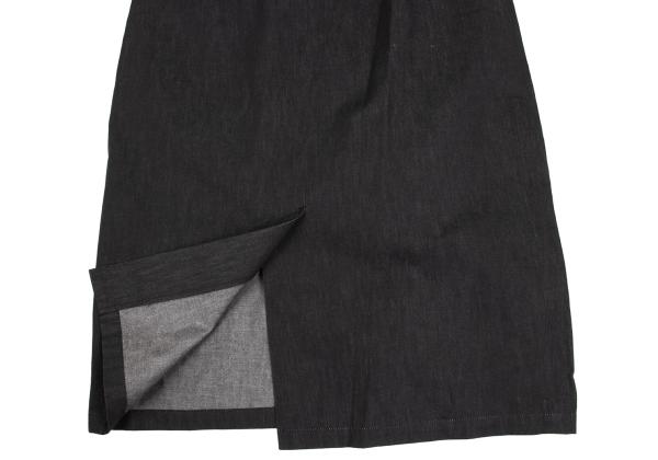 Y's Charcoal Back Slit A-Line Skirt Size S