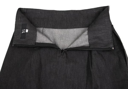 Y's Charcoal Back Slit A-Line Skirt Size S