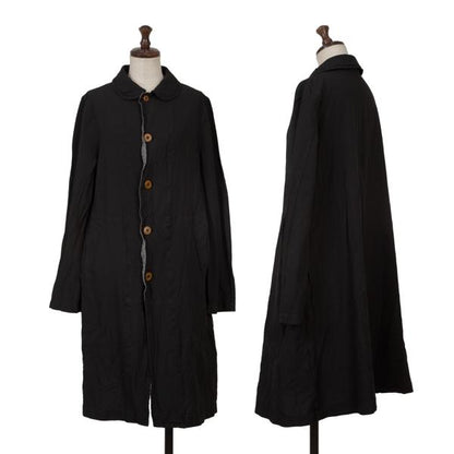 COMME des GARCONS Poly Round Collar Coat Black Size S