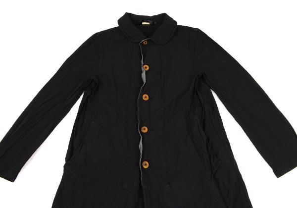 COMME des GARCONS Poly Round Collar Coat Black Size S