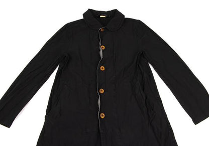 COMME des GARCONS Poly Round Collar Coat Black Size S