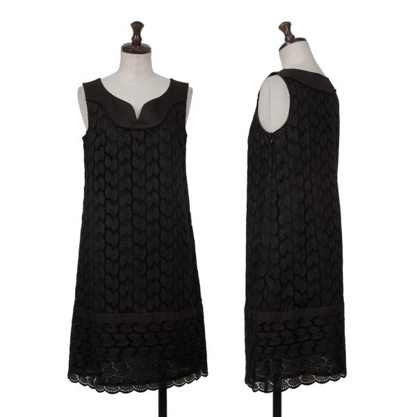 VIVIENNE TAM Cotton Leaf Lace Tunic Black Blouse