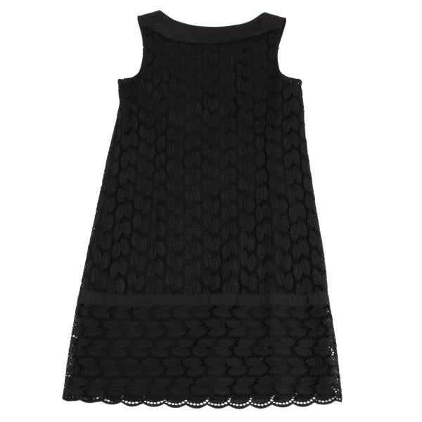 VIVIENNE TAM Cotton Leaf Lace Tunic Black Blouse