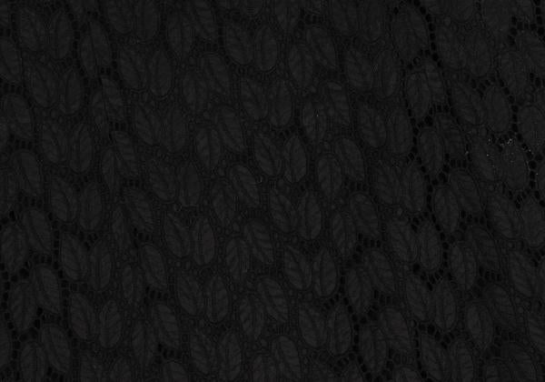 VIVIENNE TAM Cotton Leaf Lace Tunic Black Blouse