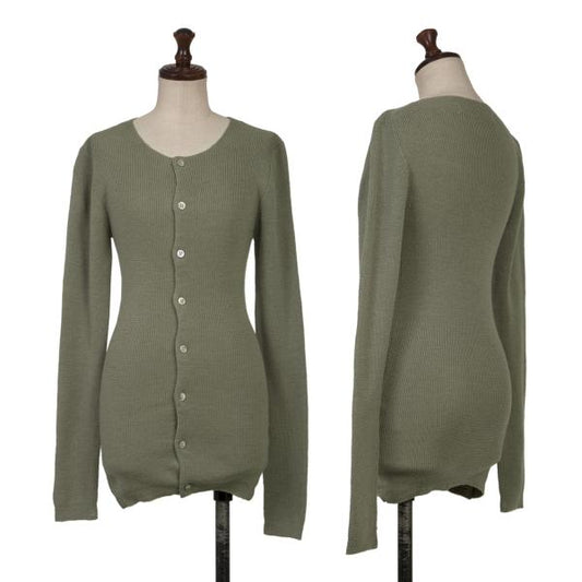 COMME des GARCONS Wool No-Collar Knit Moss Green Size M
