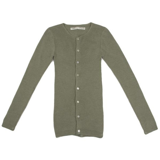 COMME des GARCONS Wool No-Collar Knit Moss Green Size M