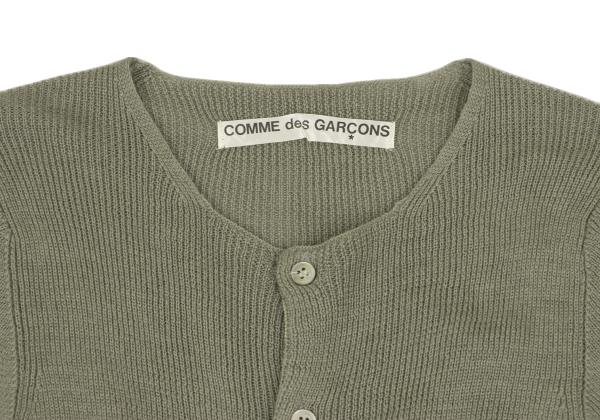COMME des GARCONS Wool No-Collar Knit Moss Green Size M