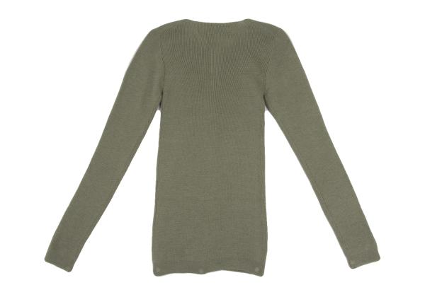 COMME des GARCONS Wool No-Collar Knit Moss Green Size M