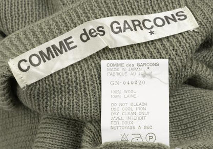 COMME des GARCONS Wool No-Collar Knit Moss Green Size M