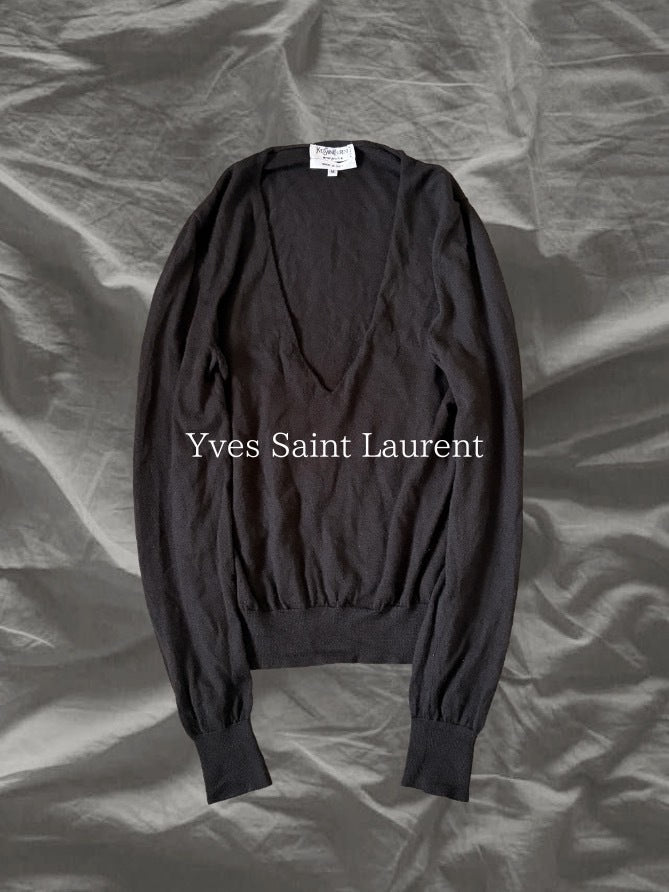 Yves Saint Laurent 2000s Cashmere Deep Sweater Black Size M