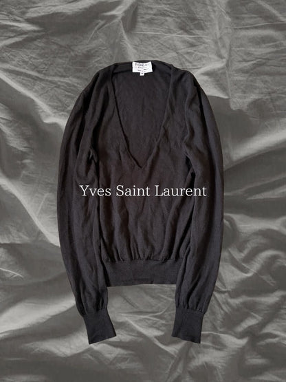 Yves Saint Laurent 2000s Cashmere Deep Sweater Black Size M