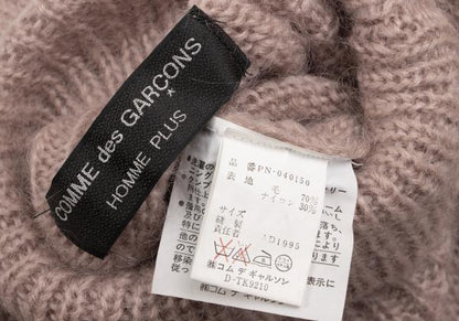 COMME des GARCONS HOMME PLUS Wool Blend Pink Beige Sweater Size M