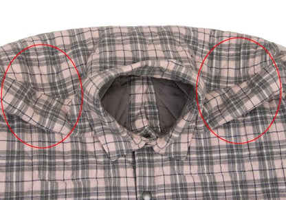 Papas Quilted Check Padded Jacket Gray Size L