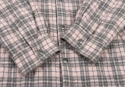 Papas Quilted Check Padded Jacket Gray Size L