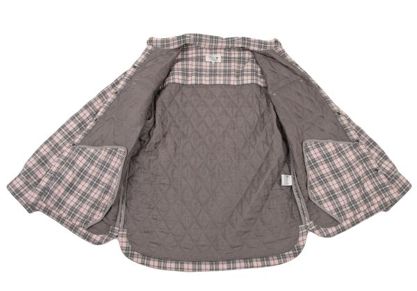 Papas Quilted Check Padded Jacket Gray Size L