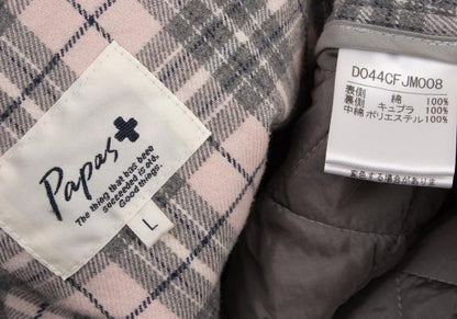 Papas Quilted Check Padded Jacket Gray Size L