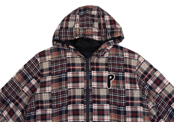 Papas Crazy Check Flannel Padded Jacket Navy Multi Size L