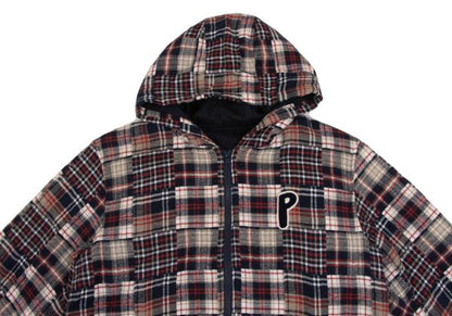 Papas Crazy Check Flannel Padded Jacket Navy Multi Size L