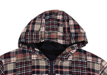 Papas Crazy Check Flannel Padded Jacket Navy Multi Size L