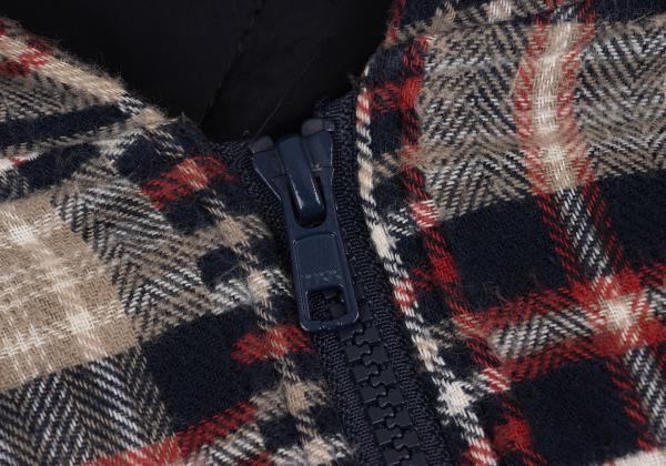 Papas Crazy Check Flannel Padded Jacket Navy Multi Size L