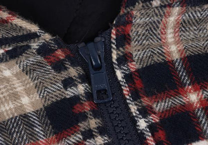 Papas Crazy Check Flannel Padded Jacket Navy Multi Size L