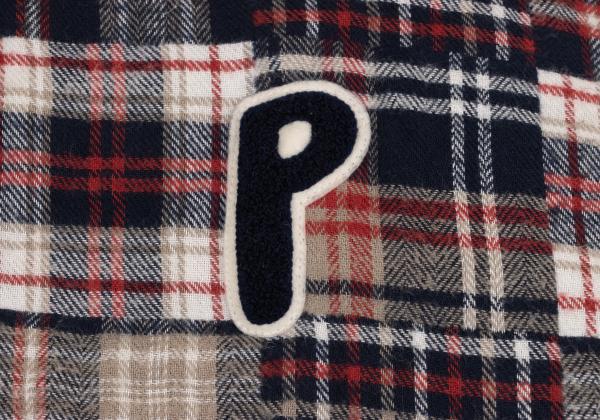 Papas Crazy Check Flannel Padded Jacket Navy Multi Size L
