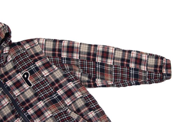 Papas Crazy Check Flannel Padded Jacket Navy Multi Size L