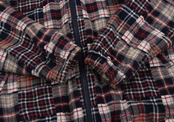 Papas Crazy Check Flannel Padded Jacket Navy Multi Size L
