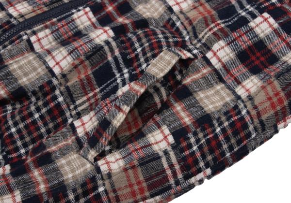 Papas Crazy Check Flannel Padded Jacket Navy Multi Size L