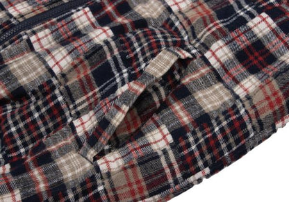 Papas Crazy Check Flannel Padded Jacket Navy Multi Size L