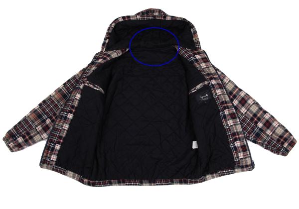 Papas Crazy Check Flannel Padded Jacket Navy Multi Size L