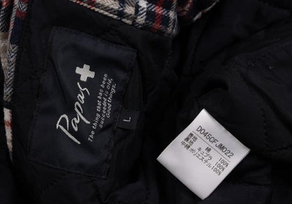 Papas Crazy Check Flannel Padded Jacket Navy Multi Size L