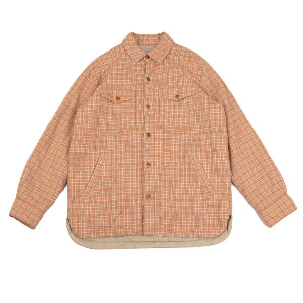 Papas Padded Check Flannel Shirt Jacket Orange Size L
