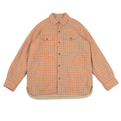 Papas Padded Check Flannel Shirt Jacket Orange Size L