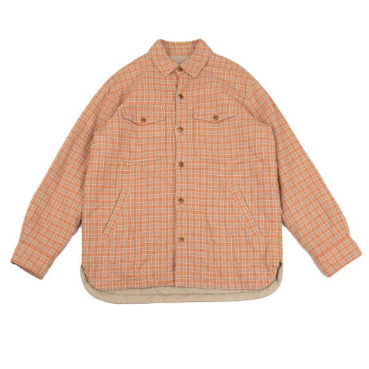 Papas Padded Check Flannel Shirt Jacket Orange Size L