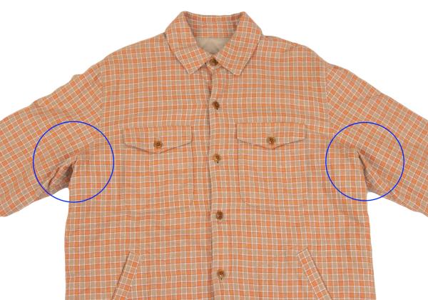 Papas Padded Check Flannel Shirt Jacket Orange Size L