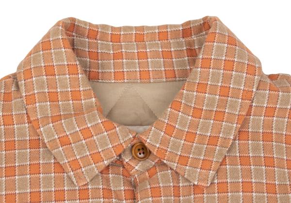 Papas Padded Check Flannel Shirt Jacket Orange Size L