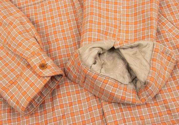 Papas Padded Check Flannel Shirt Jacket Orange Size L